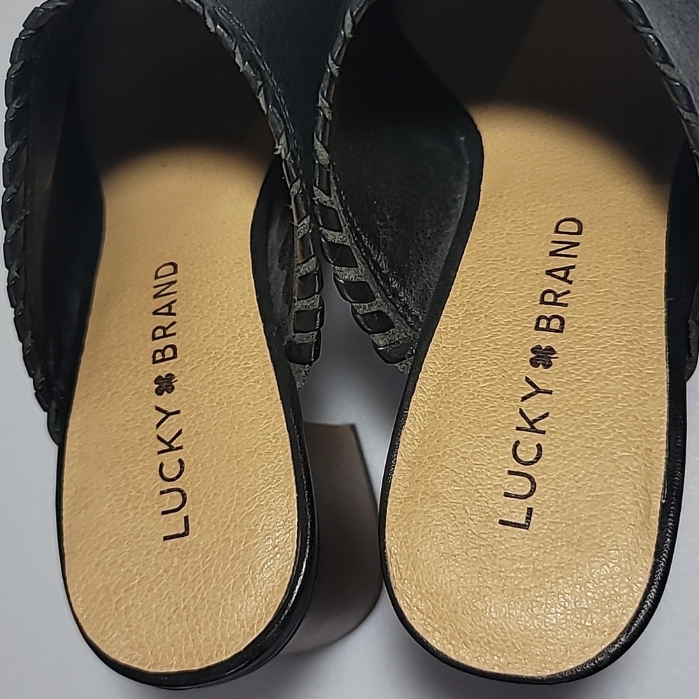 Lucky Brand black Randre clog high heel shoes size 6 M US - Picture 4 of 15